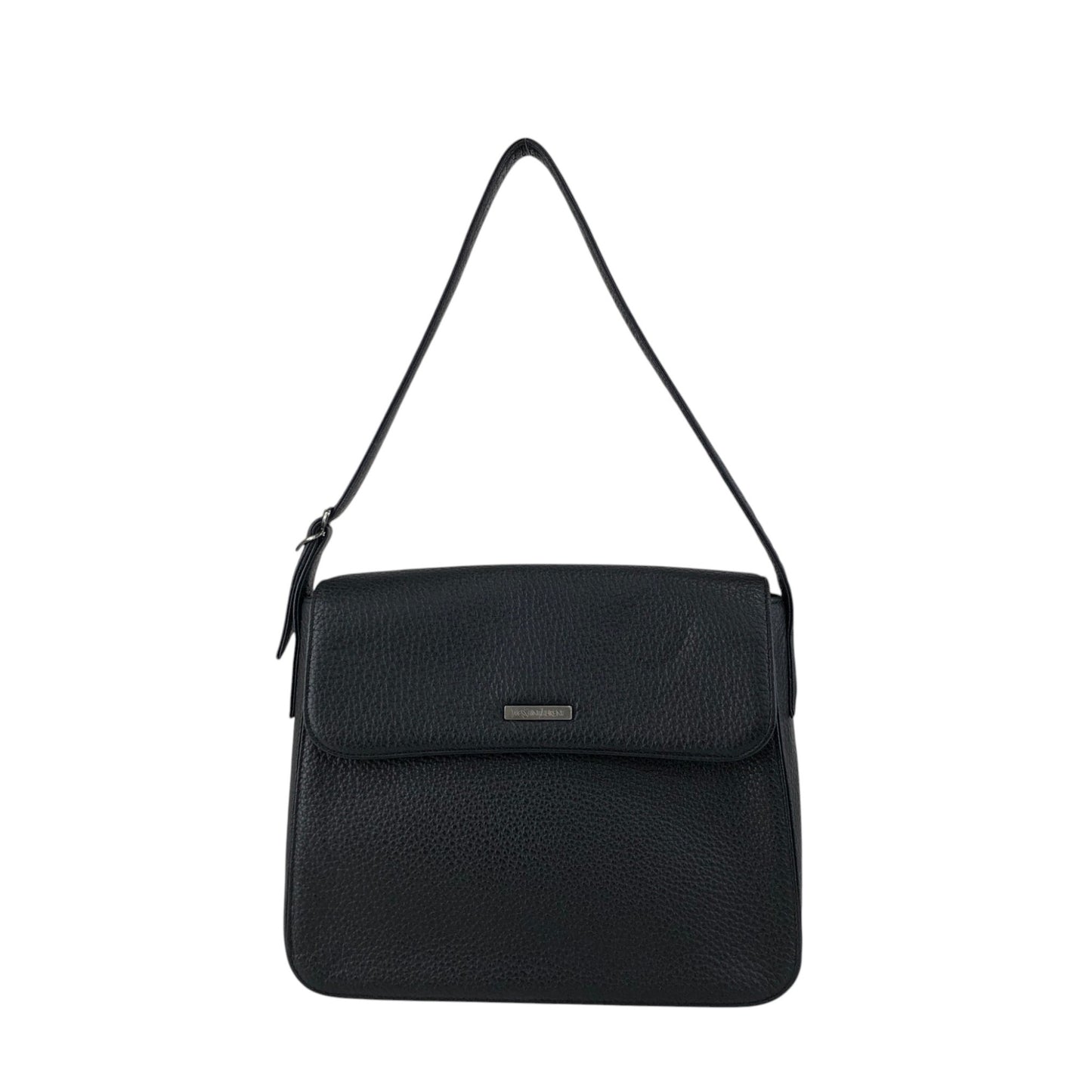 Yves Saint Laurent Logo Shoulder bag Black Vintage sivry5