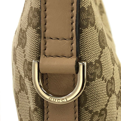 GUCCI GG Pattern Jacquard Leather Shoulder bag Hobobag Beige Vintage y4h8mn