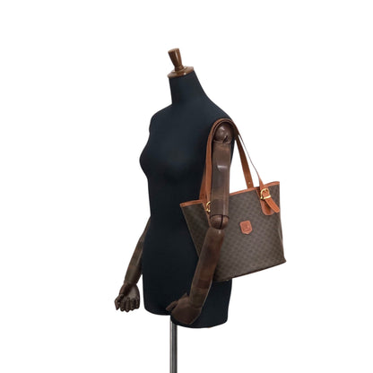 CELINE Macadam Blason Handbag Totebag Brown Vintage bz34wg