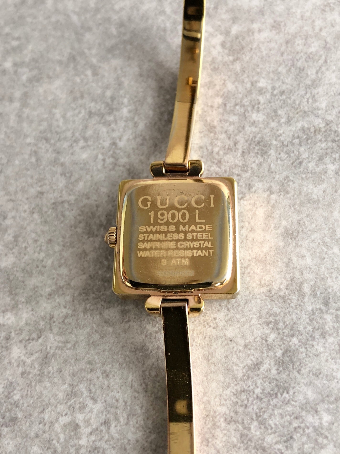 GUCCI Logo Bangle Watch Gold Vintage dsanww