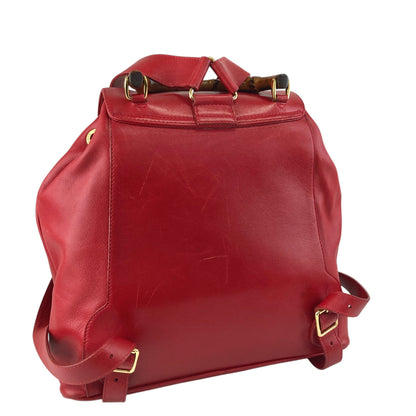 GUCCI Bamboo Double Pocket Backpack Red Vintage 3pzj72