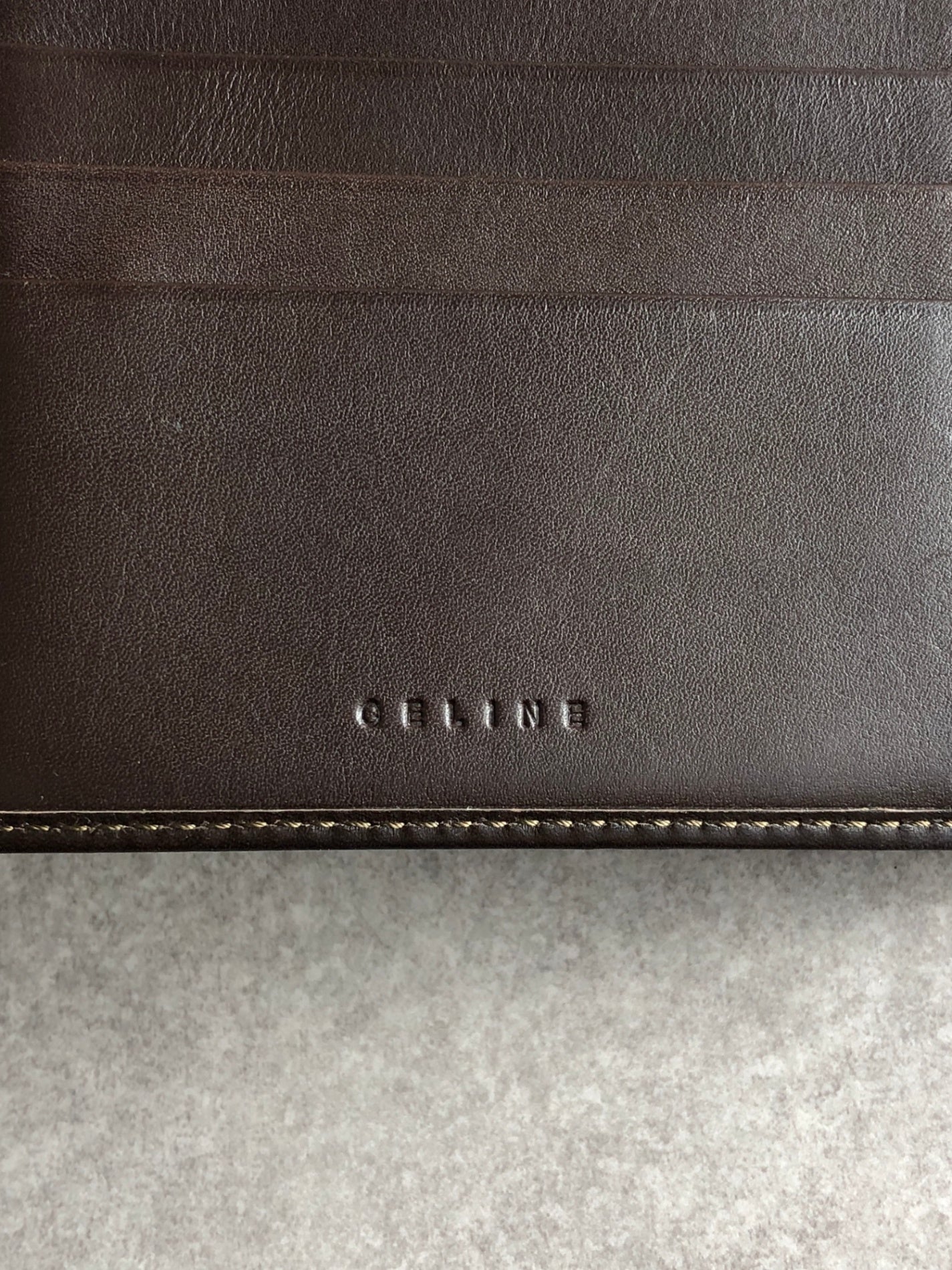 CELINE Macadam Folded Wallet Brown Vintage a4ijew