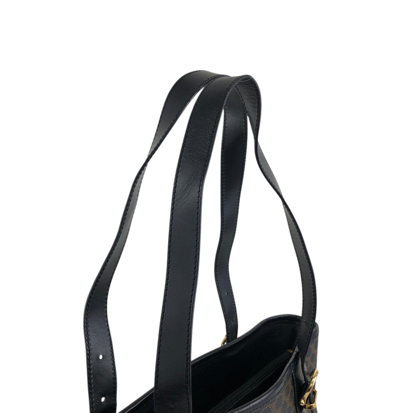 CELINE Macadam Blason Handbag Totebag Black Vintage 7r6v3e