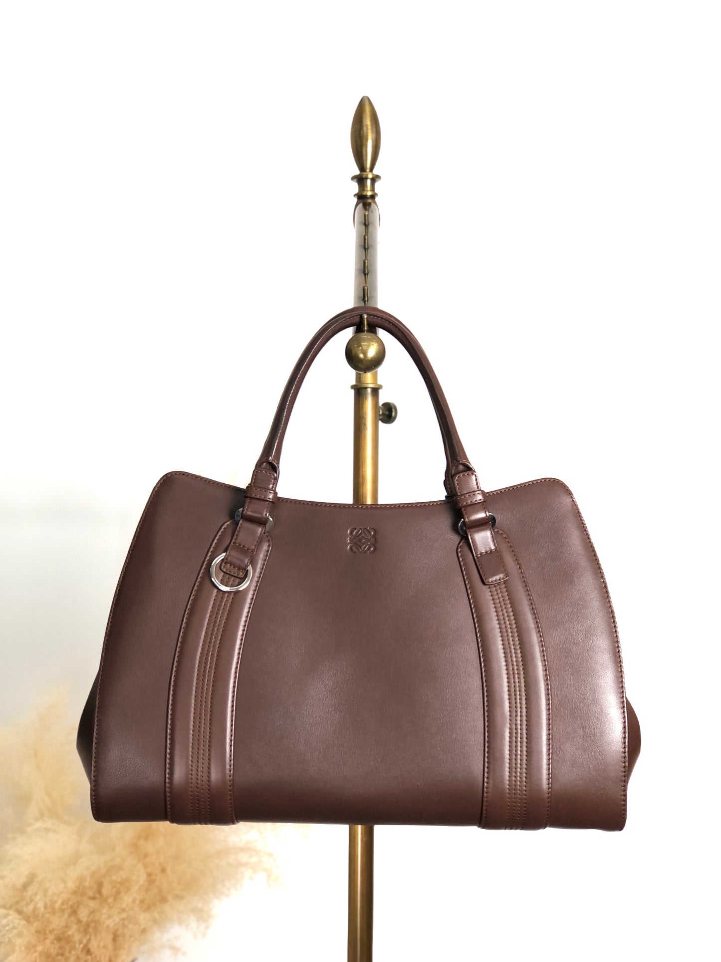LOEWE Anagram Handbag Totebag Brown Vintage sr6m4v