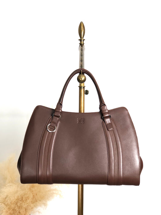LOEWE Anagram Handbag Totebag Brown Vintage sr6m4v