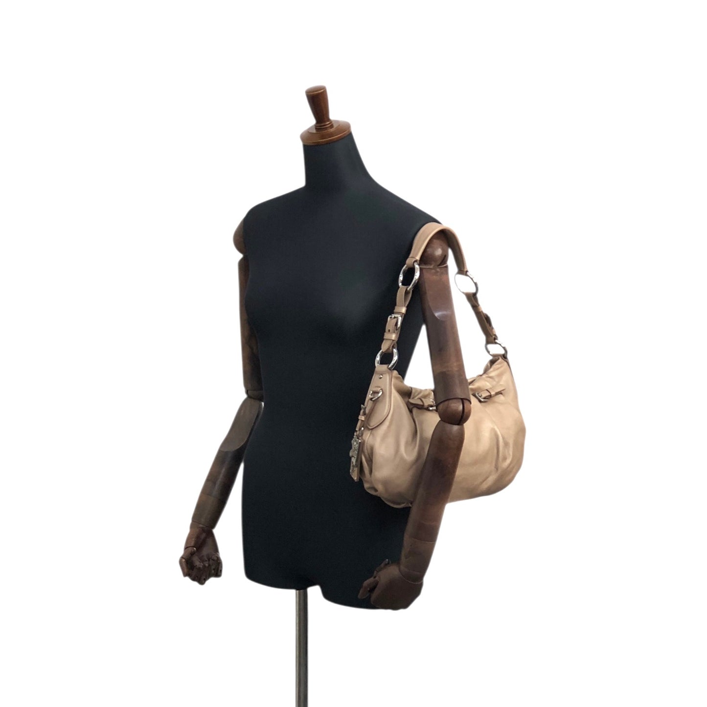 PRADA Logo Shoulder bag Beige Vintage rudk7b