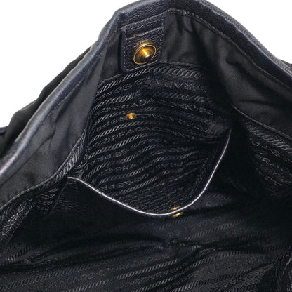 PRADA Tessuto Triangle Logo Two-way Handbag Shoulder bag Black Vintage jwasar