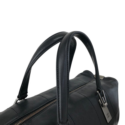 CHANEL Chocolate Bar Handbag Boston bag Black Vintage 6yfva8