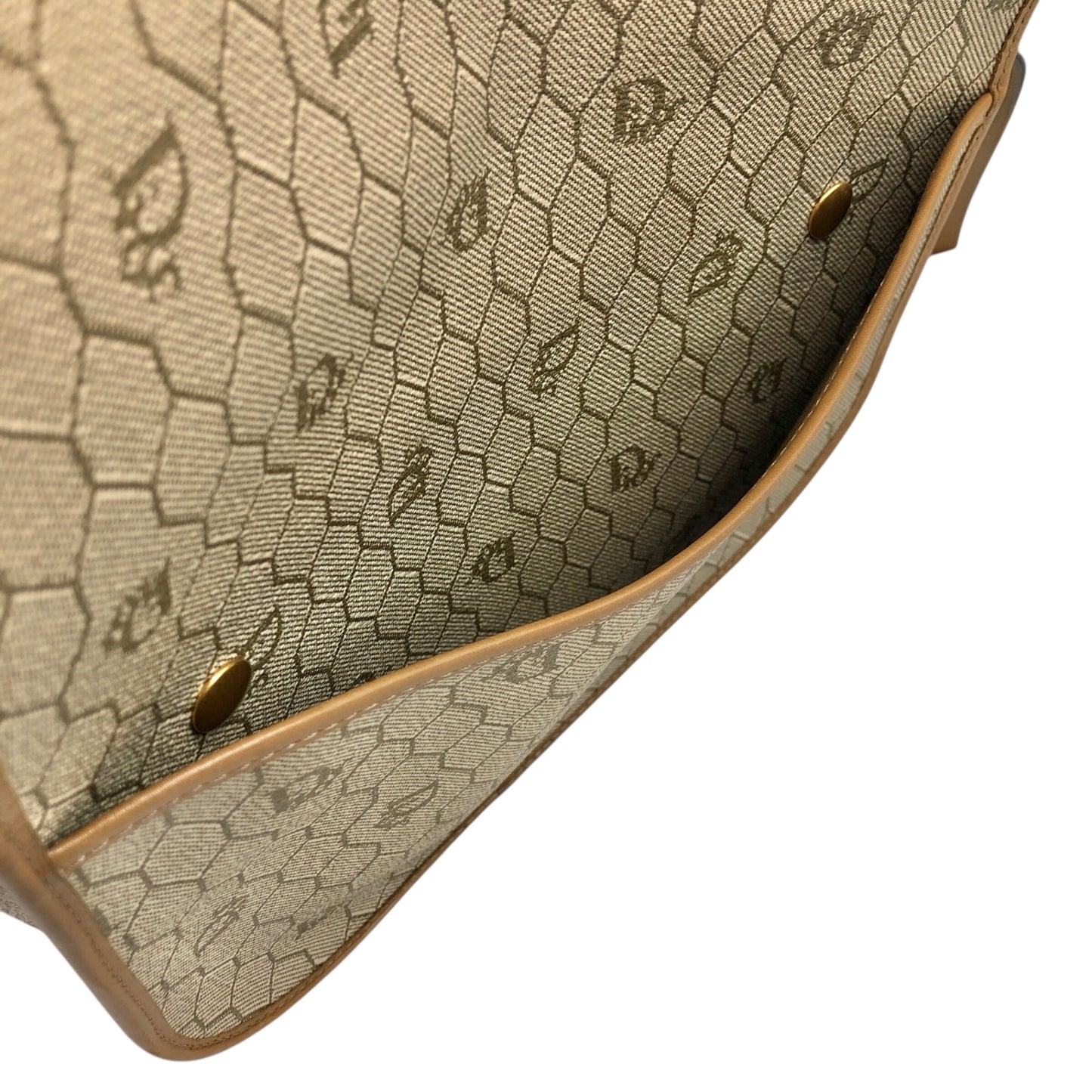 Christian Dior Honeycomb Pattern Shoulder bag Beige Vintage 7cr6d8