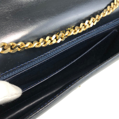 CELINE Triomphe Chain Shoulder bag Black Vintage thnjzk