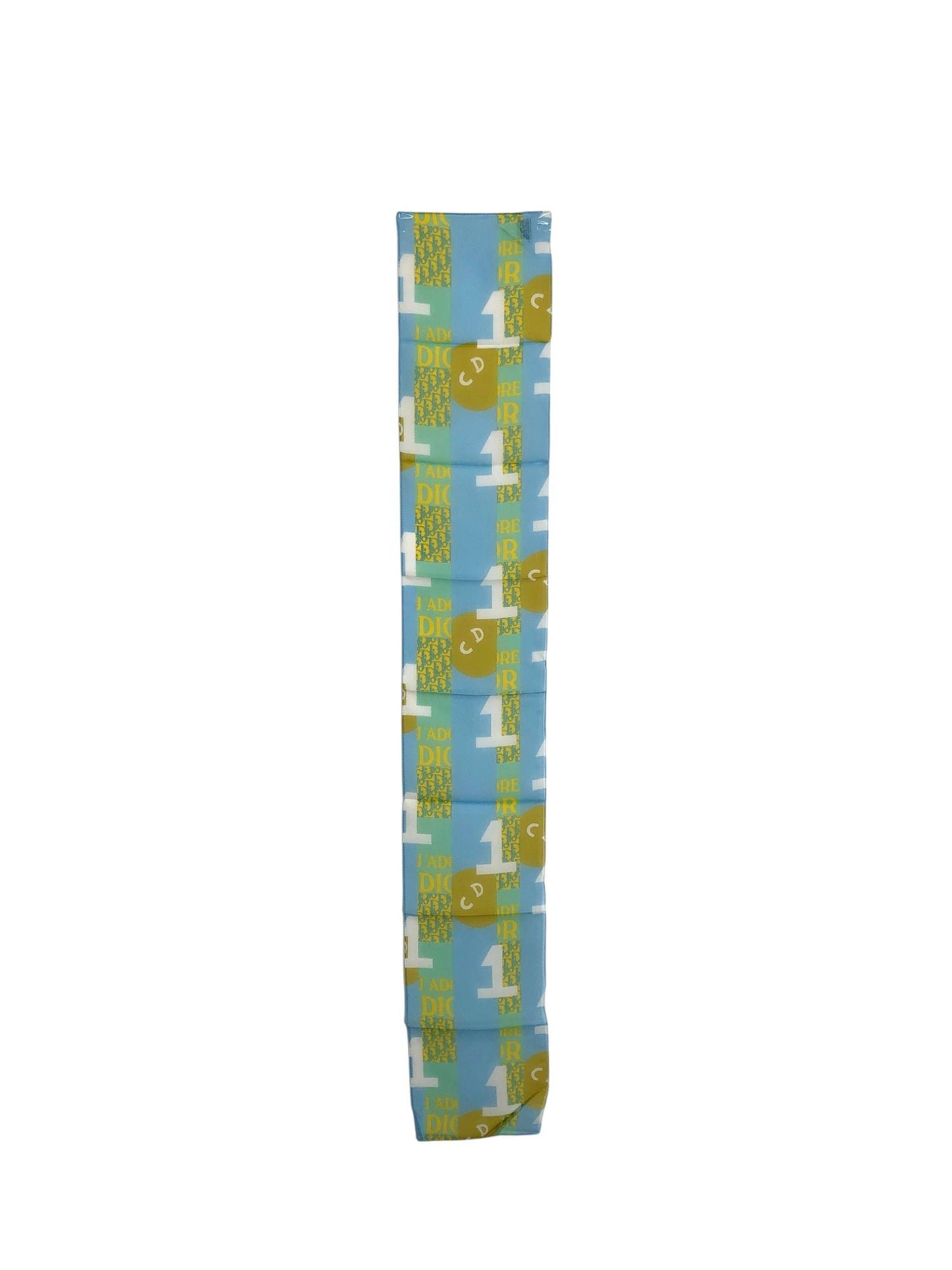 Christian Dior Trotter Silk Scarf Yellow×Blue Vintage 5xvrtn