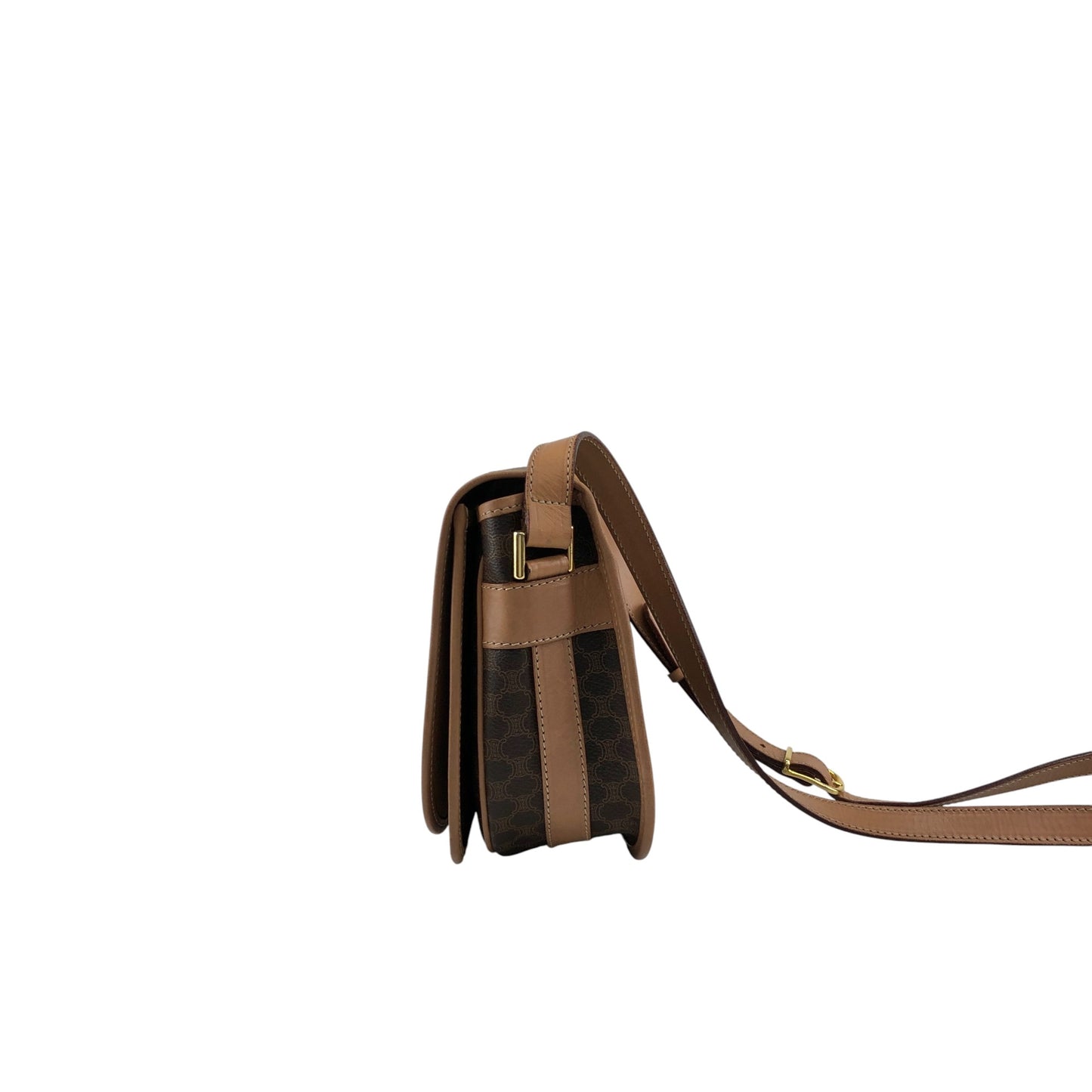 CELINE Macadam Blason Shoulder bag Brown Vintage mgt7zs