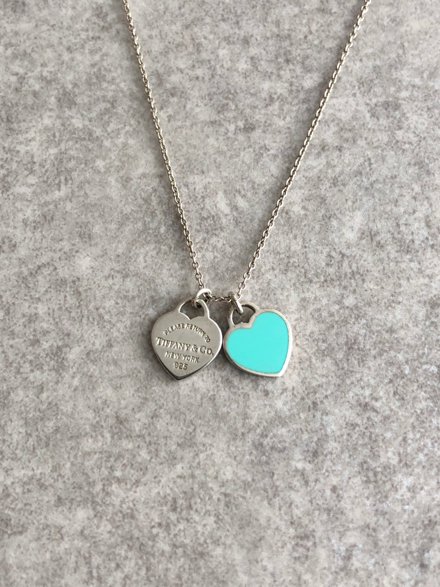 Tiffany & Co. Logo Double Heart SILVER925 Necklace Silver Vintage 5g7hxe