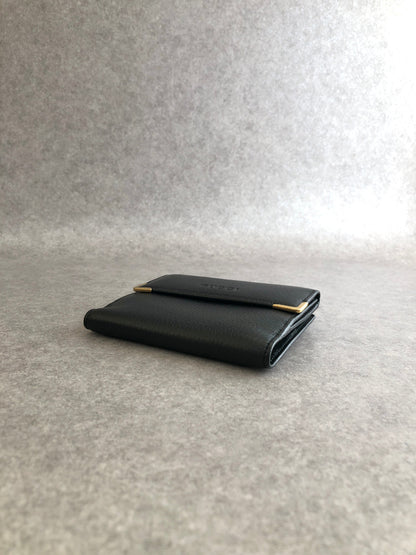 GUCCI Logo Embossed Folded Wallet Black Vintage cbzwwy