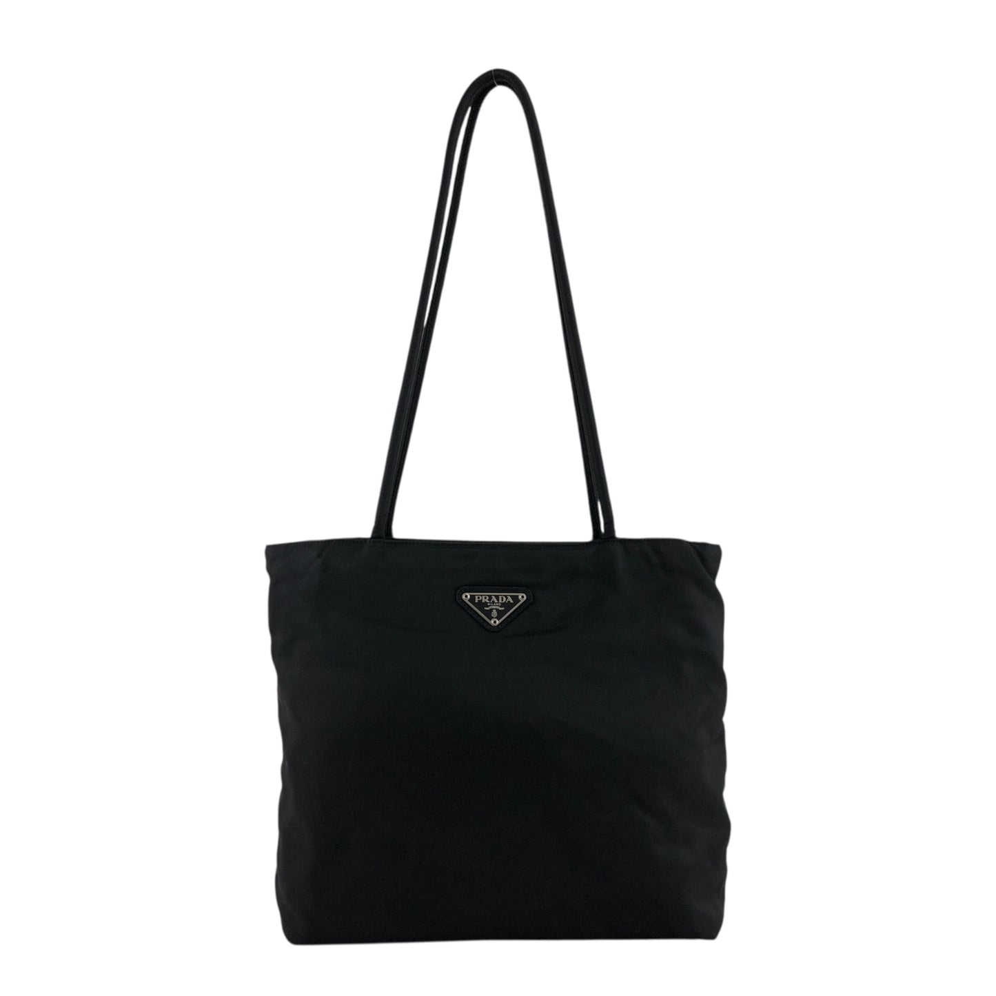 PRADA Tessuto Triangle Logo Totebag Black Vintage 26be6f