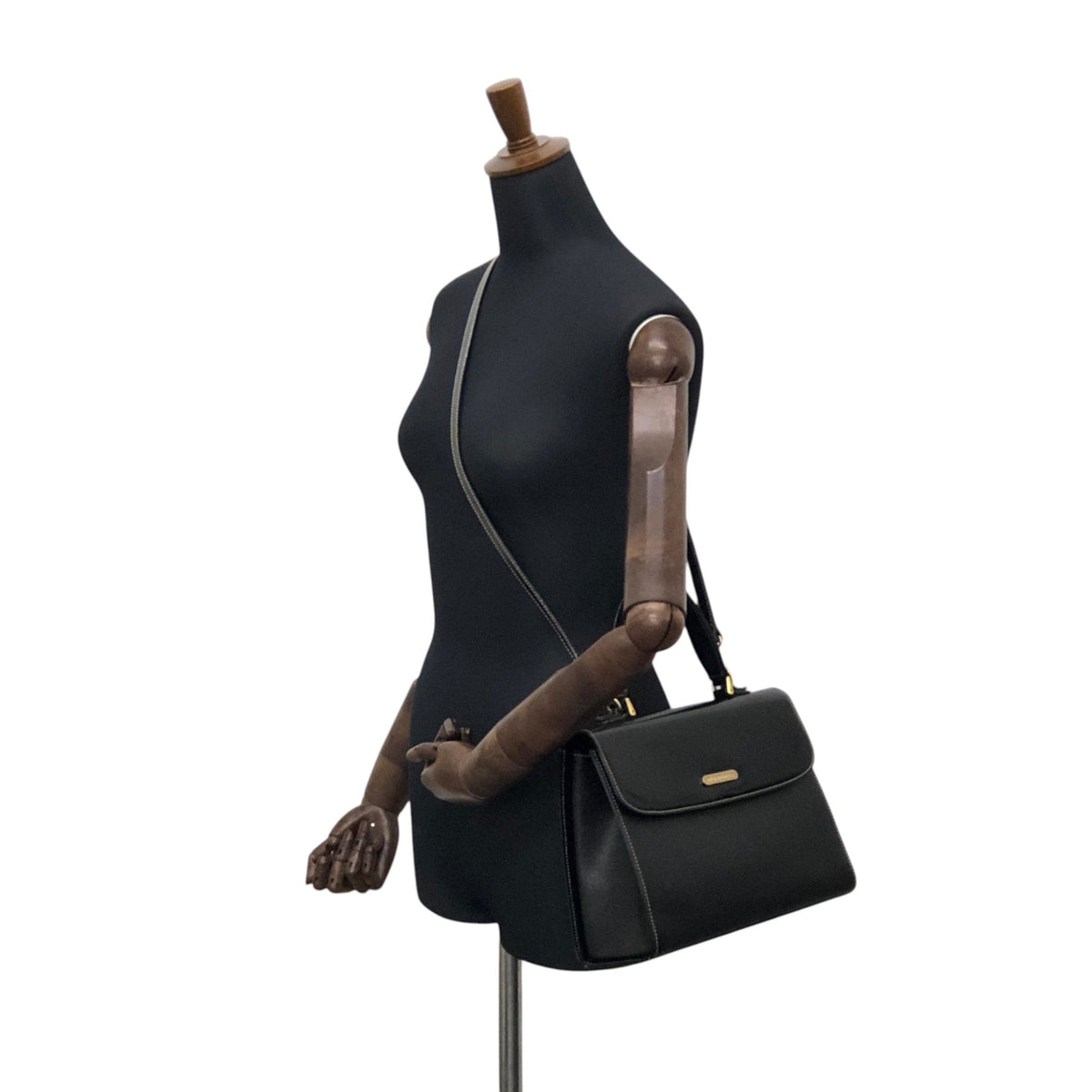 BURBERRY Logo Two-way Handbag Shoulder bag Black Vintage uuyiy5