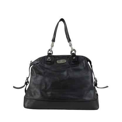 CELINE Triomphe Logo Handbag Black Vintage 5y5pjn