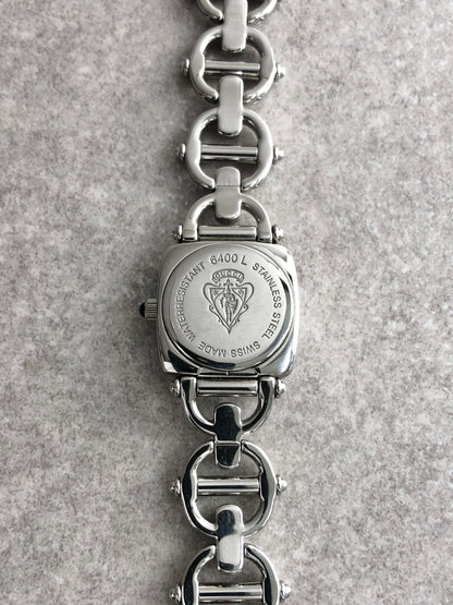 GUCCI Circle Logo Watch Silver 6400L Vintage yvzbem
