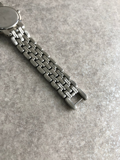 Yves Saint Laurent YSL Logo Quartz Watch Silver Vintage h6kph8