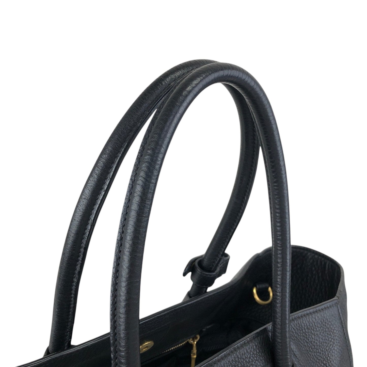 PRADA Triangle Logo Two-way Handbag Shoulder bag Black Vintage ux6vuz