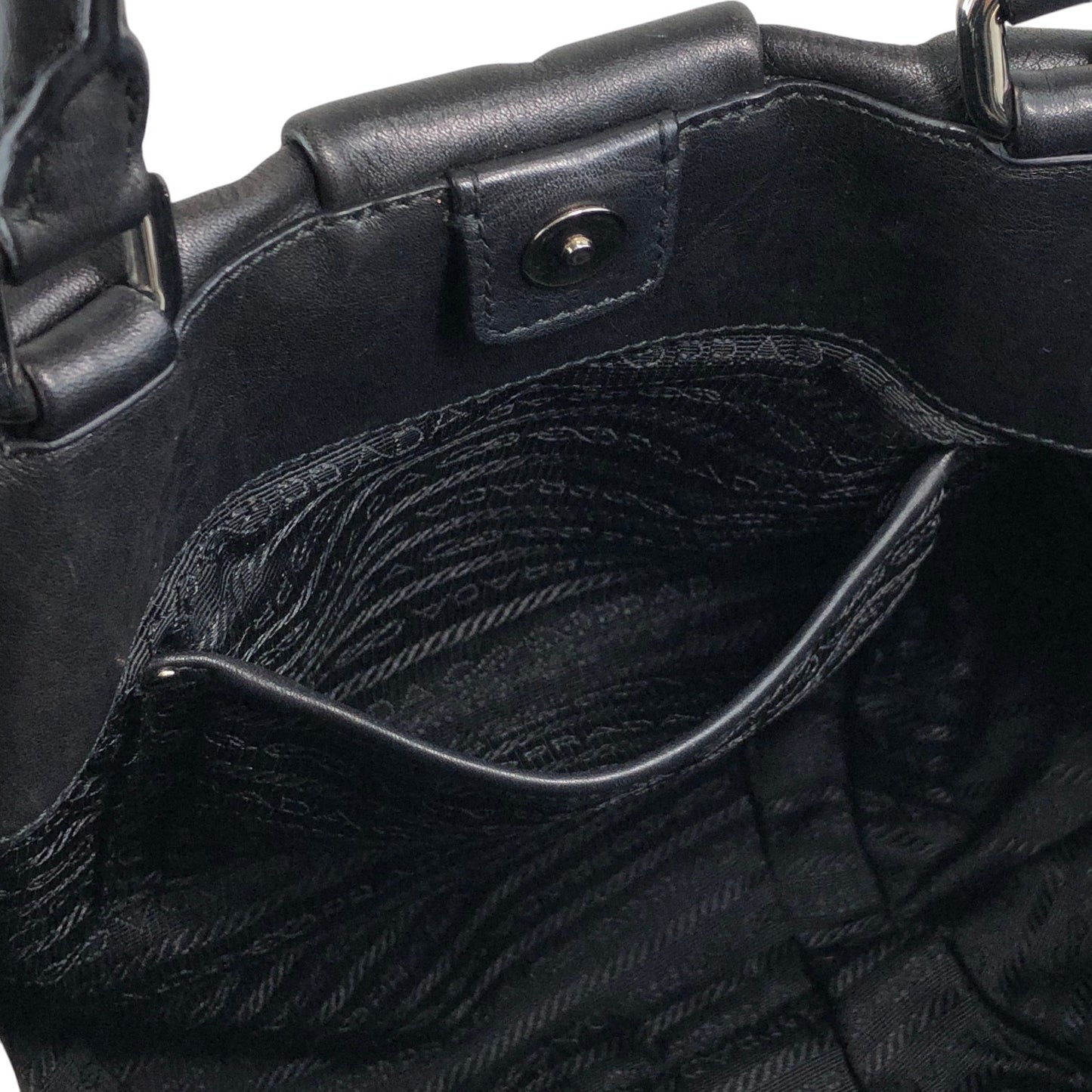 PRADA Logo Two-way Handbag Shoulder bag Black Vintage guwiir