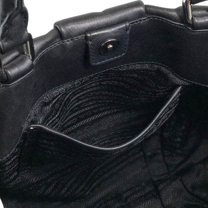 PRADA Logo Two-way Handbag Shoulder bag Black Vintage guwiir
