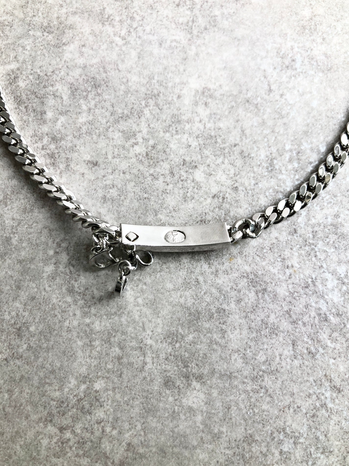 Christian Dior Logo Motif Necklace Silver Vintage ydrizh