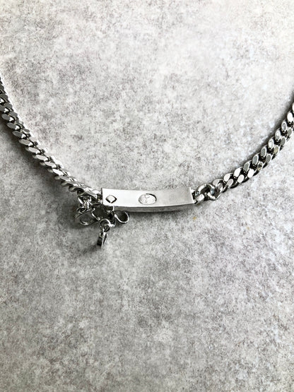 Christian Dior Logo Motif Necklace Silver Vintage ydrizh
