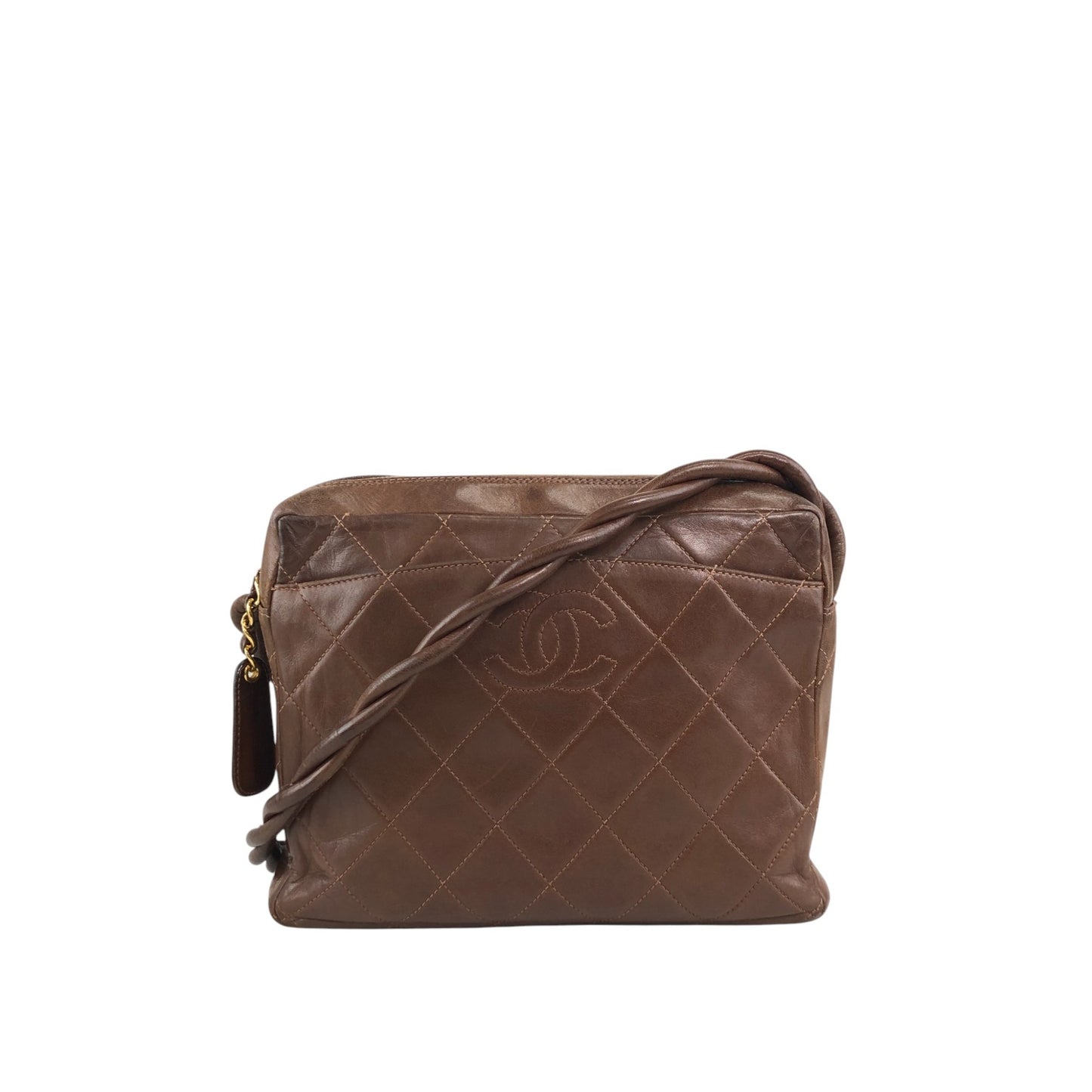 CHANEL Matelasse Coco Mark Shoulder bag Brown Vintage 4u7hig