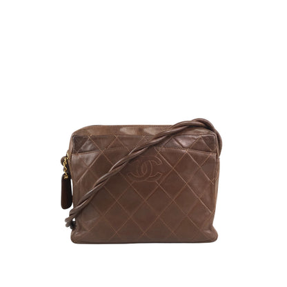 CHANEL Matelasse Coco Mark Shoulder bag Brown Vintage 4u7hig