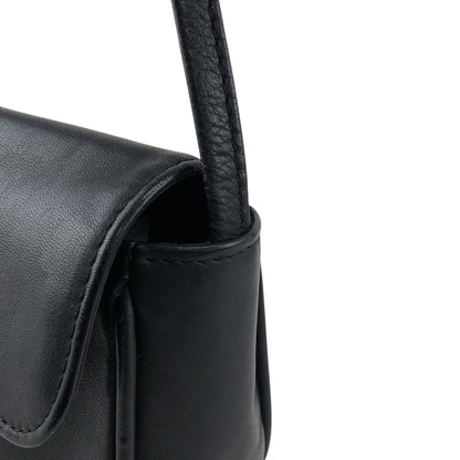 Christian Dior CD Logo Embossed Small Shoulder bag Black Vintage ee2nsk