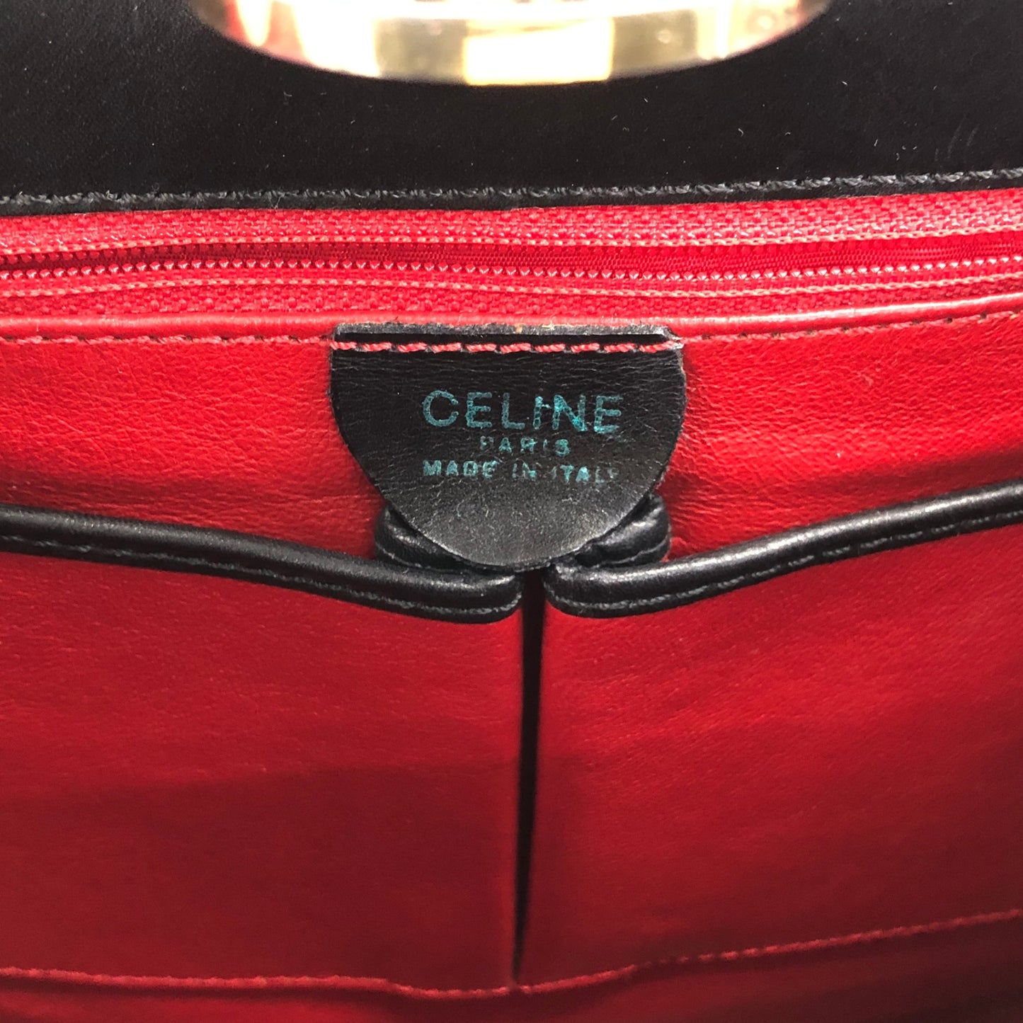 CELINE Gancini Handbag Black Vintage skvha5