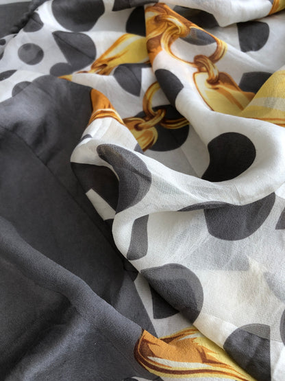 Christian Dior Scarf Silk Gray Vintage y8i6vb