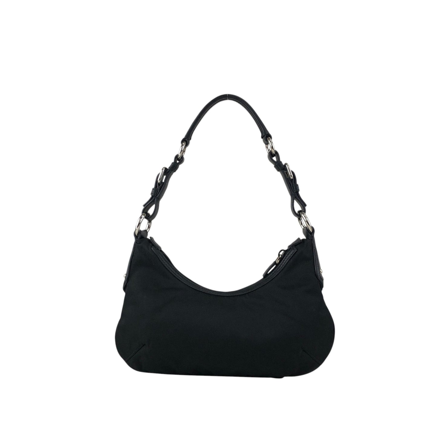 PRADA Triangle Logo Shoulder bag Black Vintage s4bkfb
