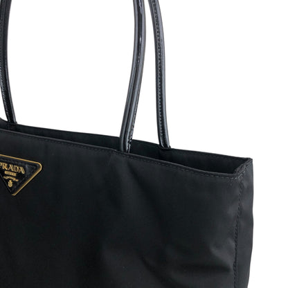 PRADA Tessuto Logo Handbag Black Vintage cmchvi