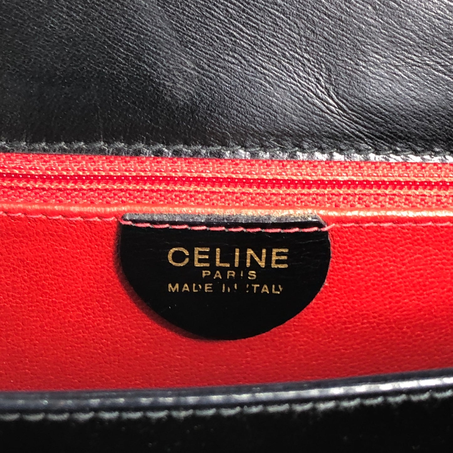 CELINE Circle Logo Shoulder bag Black Vintage kfiinf