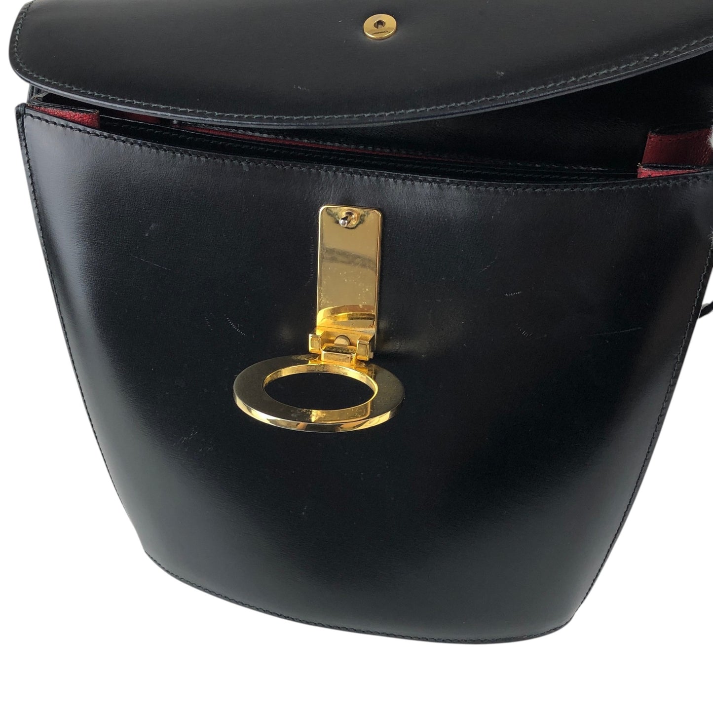 CELINE Circle Logo Shoulder bag Black Vintage kfiinf