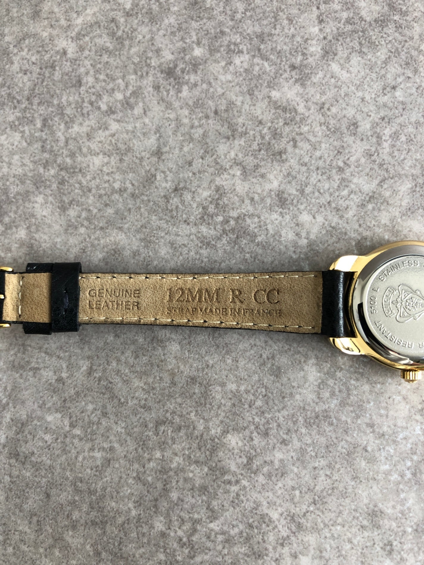 GUCCI Logo Quartz Watch Black×Gold Vintage zt6np6
