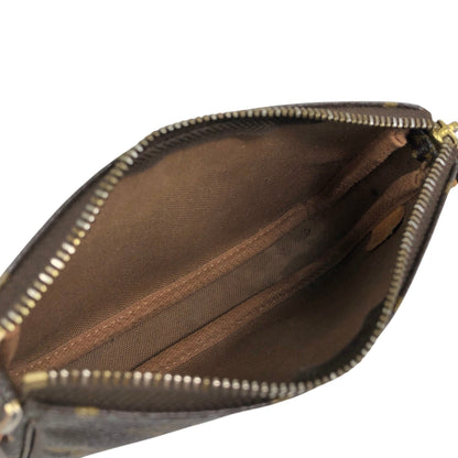 LOUIS VUITTON Monogram Small Handbag Brown M58009 Vintage 85sgud