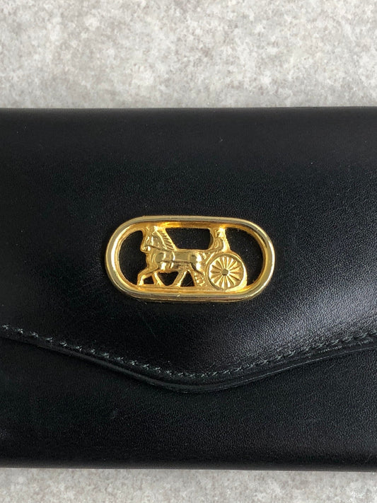 CELINE Horse Carriage Key Case Black Vintage hnhm6t