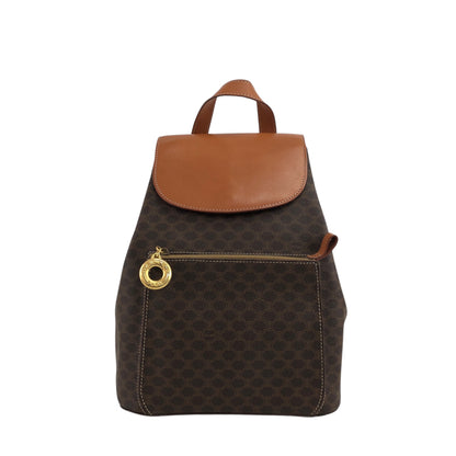 CELINE Macadam Circle Logo Backpack Brown Vintage ckigeh