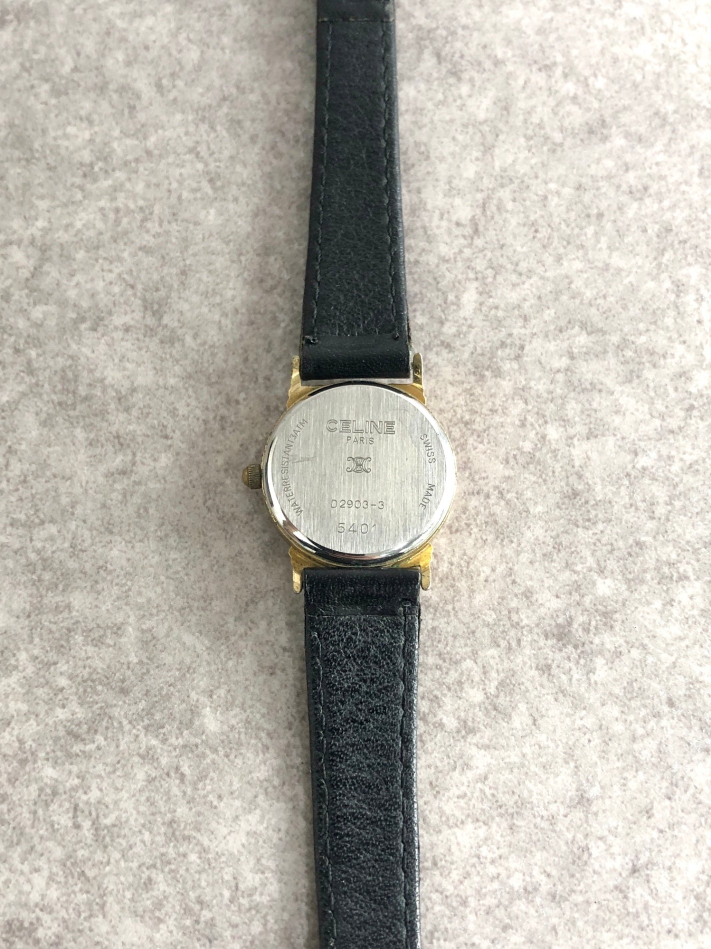 CELINE Quartz Watch Black Vintage 2vpwku