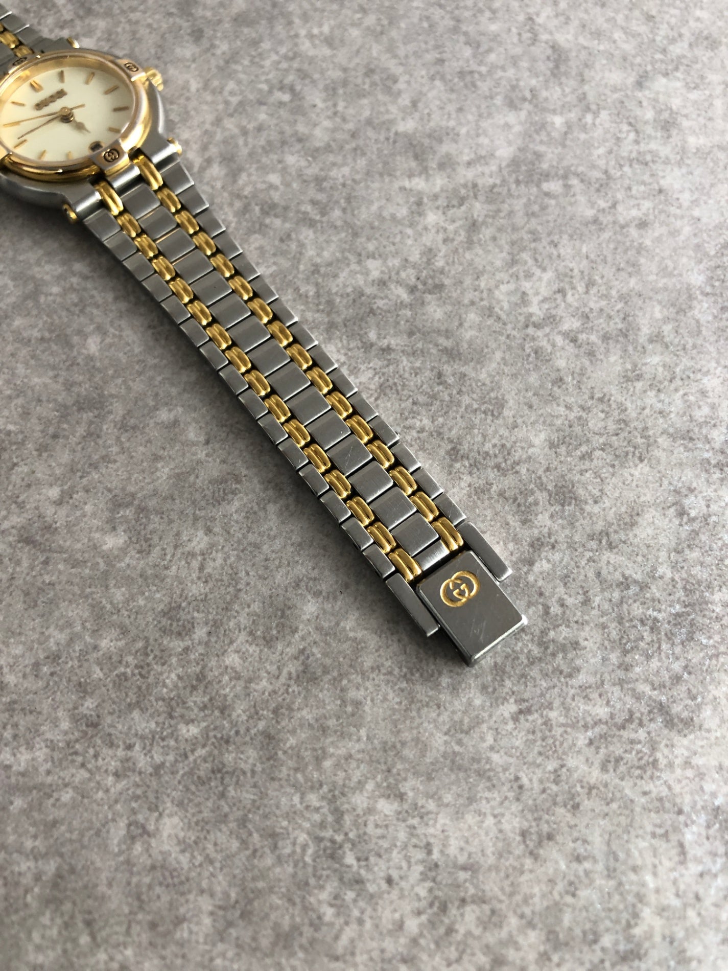 GUCCI Quartz Watch Silver×Gold 9000L Vintage 5tjs4e