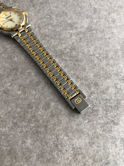 GUCCI Quartz Watch Silver×Gold 9000L Vintage 5tjs4e