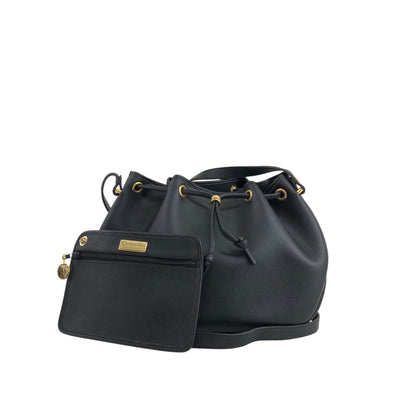 Christian Dior Logo Drawstring Shoulder bag Black Vintage 8jksti
