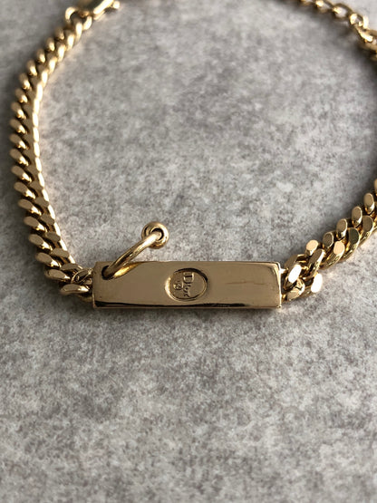 Christian Dior Logo Bracelet Gold Vintage 7vjsm4