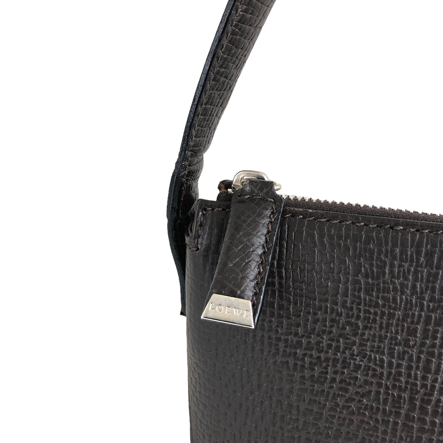 LOEWE Logo Leather Shoulder bag Brown Vintage spf3af