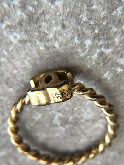 CHANEL Coco Mark Ring Gold Vintage pdxxgx