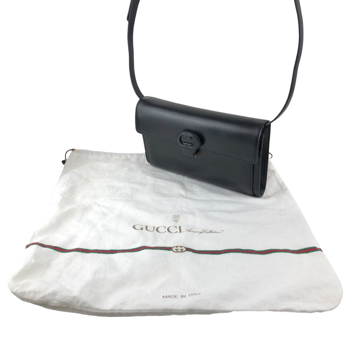 GUCCI GG logo Shoulder bag Black Vintage ugbam2