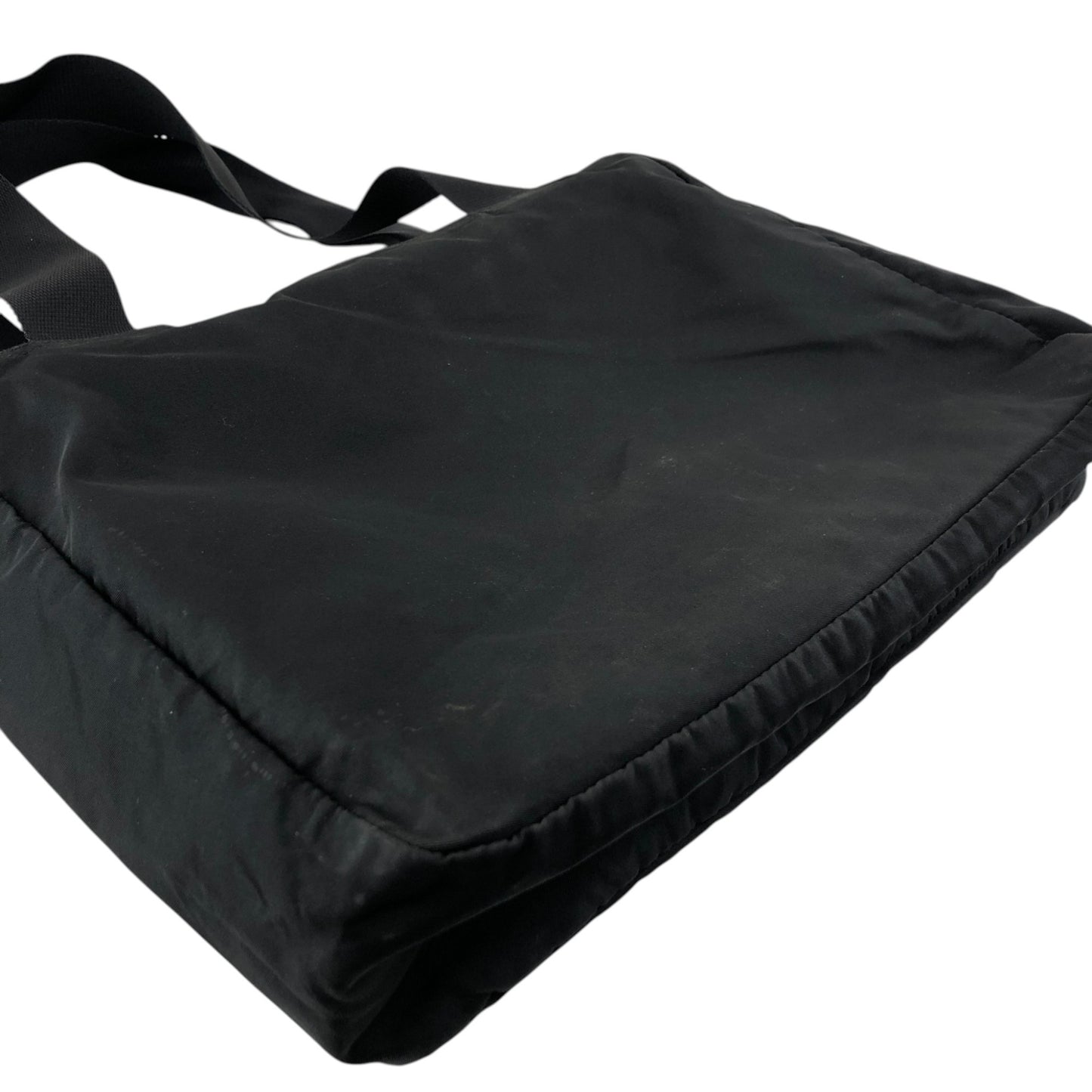 PRADA Tessuto Triangle Logo Totebag Black Vintage ztj777